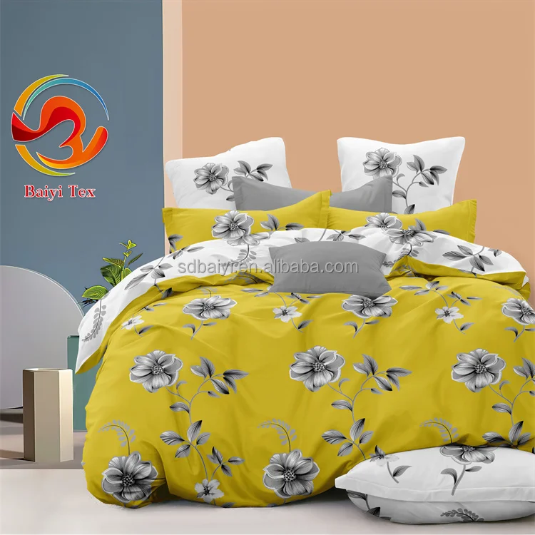 Hot selling soft king size 100% cotton flat bed sheet 4 pieces luxury designer bedding sets for bed