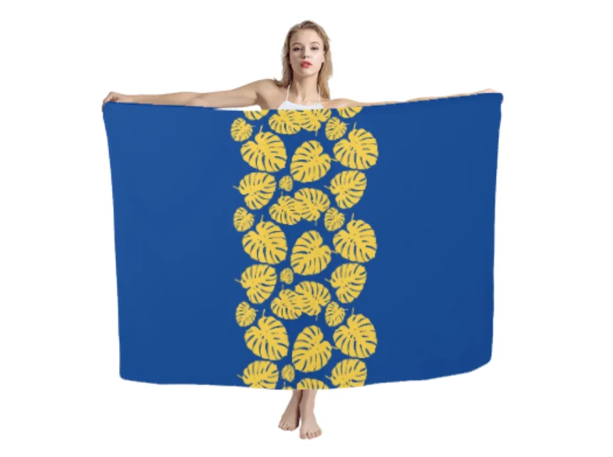 Low MOQ Cheap Price USA Hawaii Super Soft Rayon Fabric Custom Design Printed Sarong Pareo Perfect Beachcover Up Beach Towel