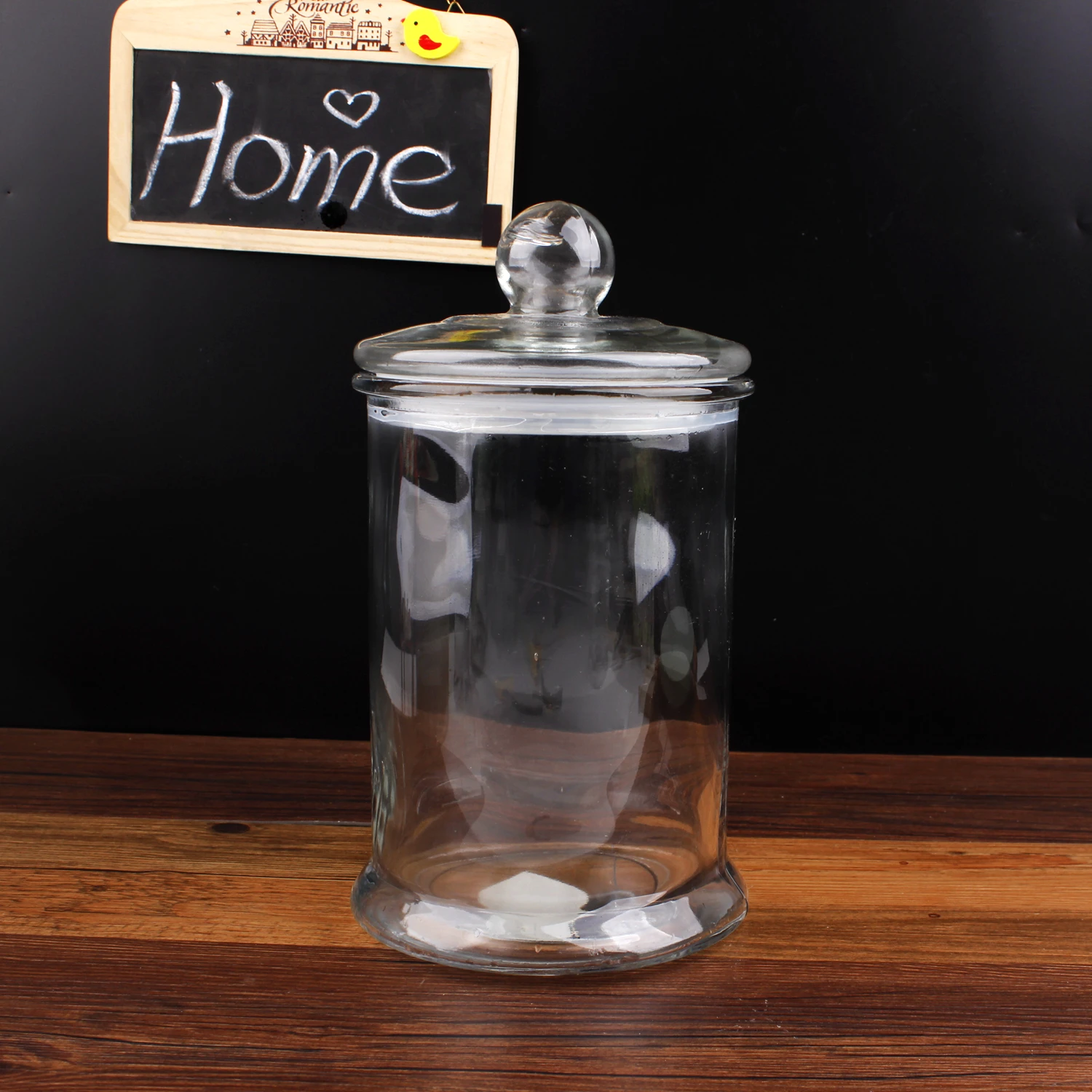 Wholesale Round Cookie Transparent Dry Food Storage Glass Jars Sealed Tea Cereals Food Container with Lid