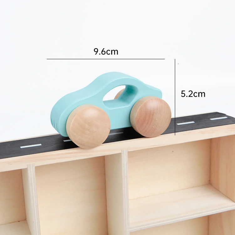 Educational Model Wooden Car Natural Safe Wood Mini Vehicles Solid Montessori set Rainbow Colored Diy Children Cars for kids