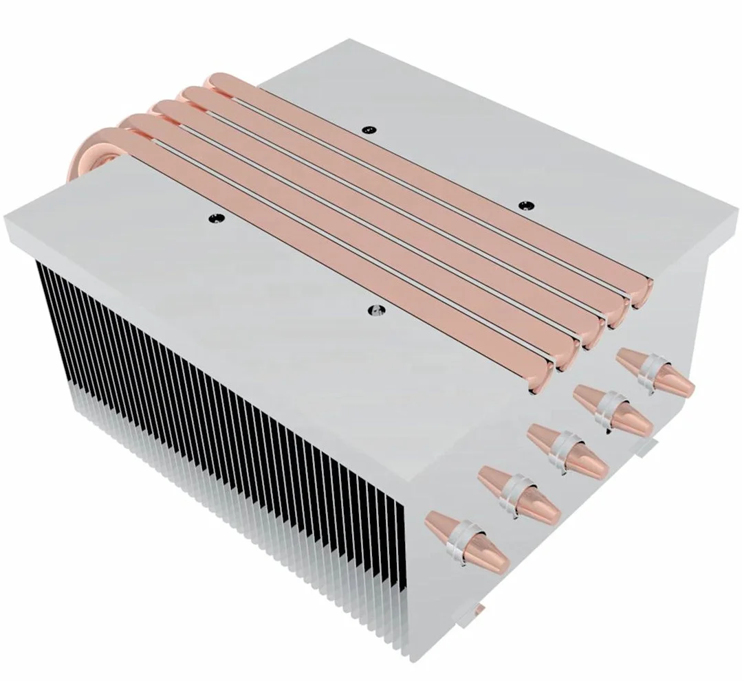 High Heat Dissipation heat pipe type aluminium heat sink for Air Conditioning application