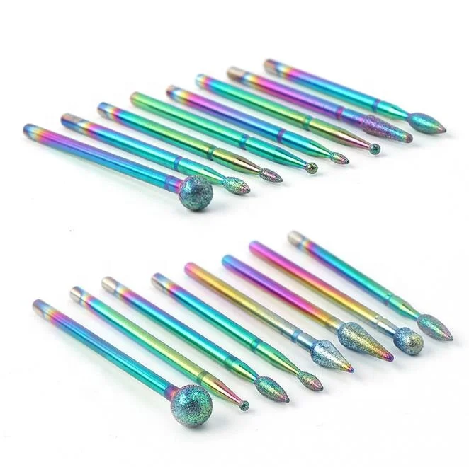 
Rainbow Diamond Nail Drill Bit Set 3/32
