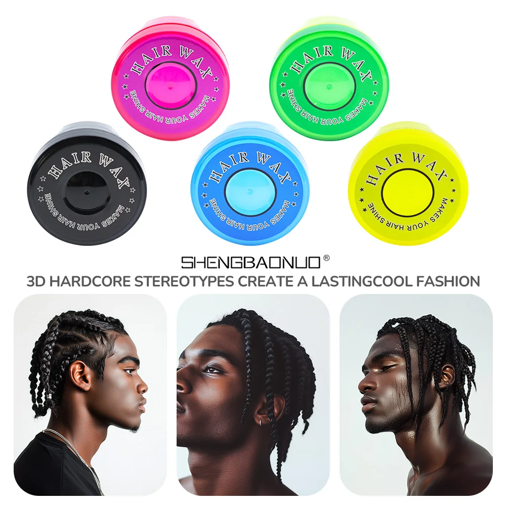 OEM Plastic Box Hair Wax Gel Hair Styling Products  Customized Color Hair Wax Pomade with Strong Hold