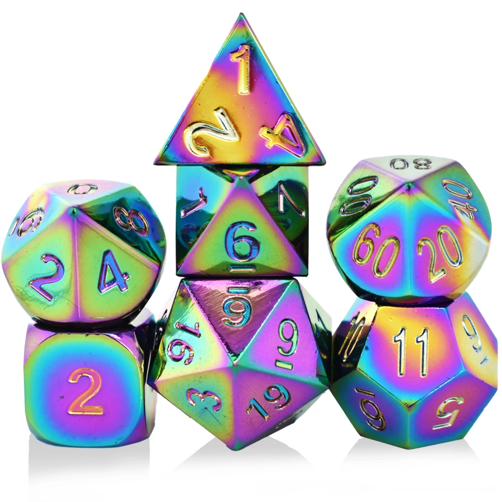 Dnd & Rpg & Mtg Bulk Dice Wholesale Dice Table Game Accessories Custom Polyhedral Metal Dice Set metal dice dnd