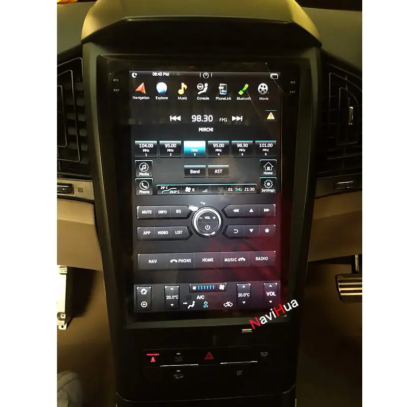 NaviHua Android Car Radio GPS Navigation Vertical Screen 12.1 Inch Car Stereo Car DVD Player for Tesla Style Mahindra Xuv500