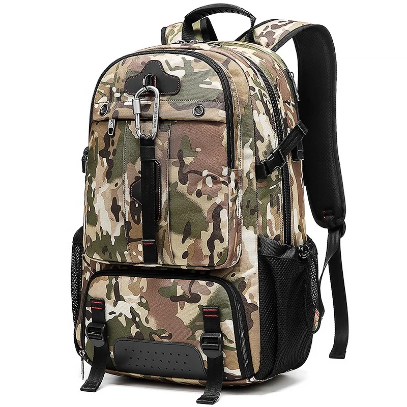 High quality hot selling waterproof 65 liter large capacity outdoor camouflage hiking mountaineering luggage bag travel backpack