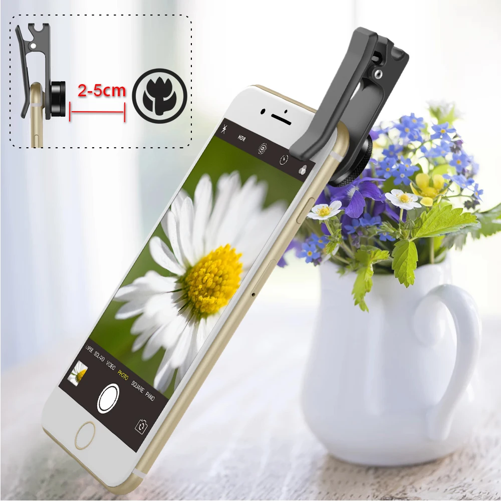 APEXEL Professional Photography Phone Camera 4K HD 25X Macro Lens Wide Angle Lens Kit for Diamond Jewelry Smartphone