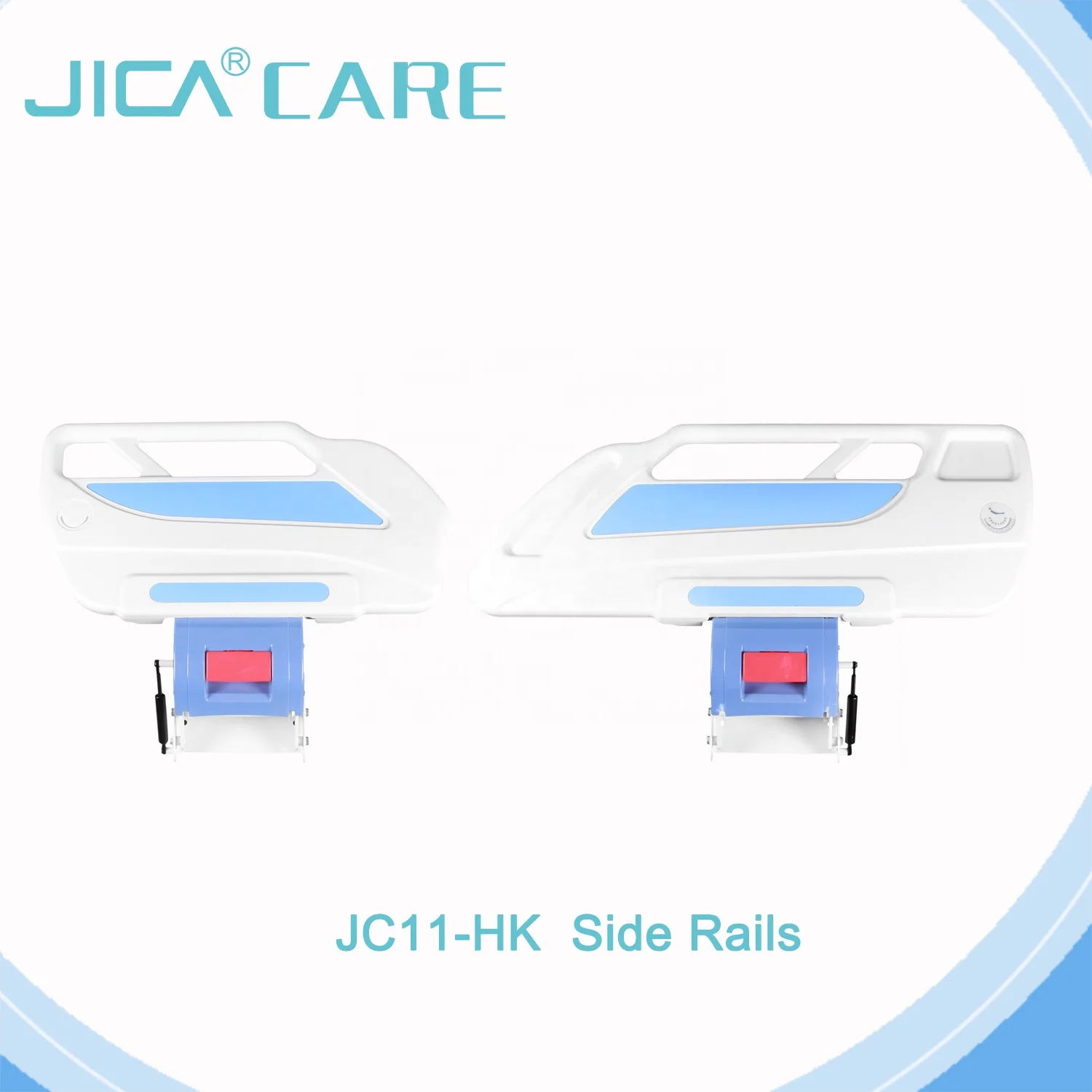 Hospital furniture bed guardrail ABS plastic bedside railing for icu medical bed ABS side rails