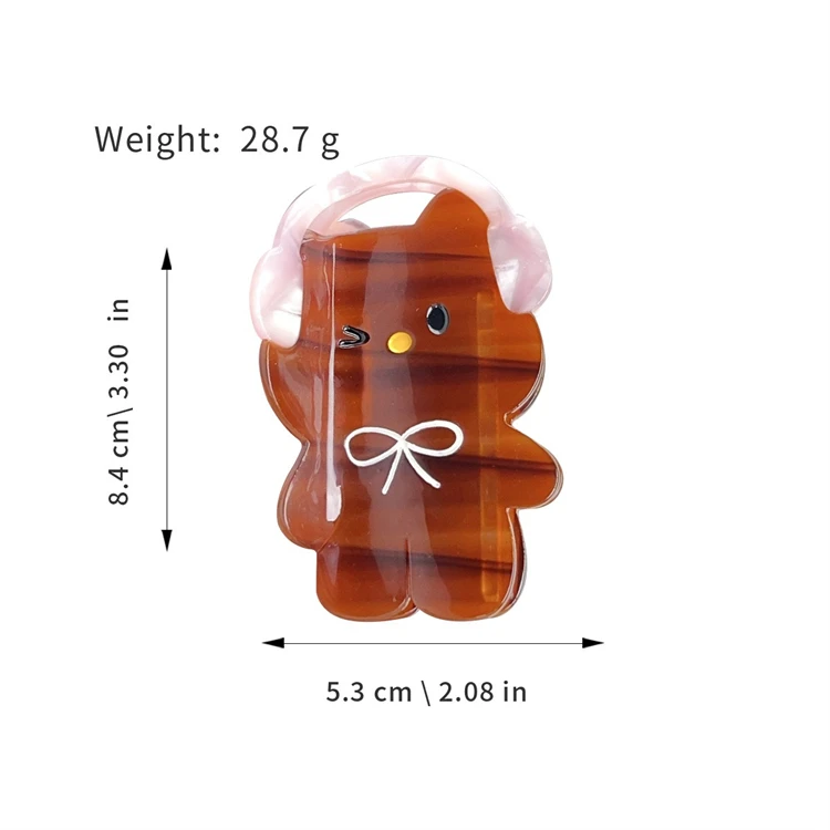 Hot selling Japan Korea Girls Cute Sweet Cartoon Headphones Cat Hairpin Colorful Kitten Acetate Hair Claw Clip Hair Accessory