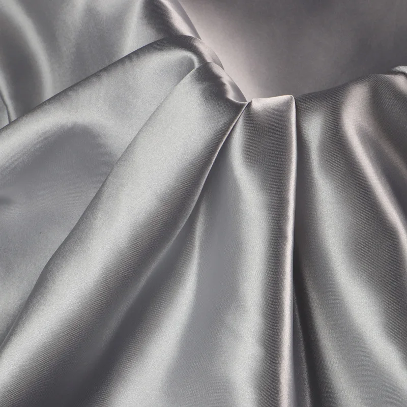 satin fabric low price stock wholesale shiny 100%polyester for wedding dress pajamas