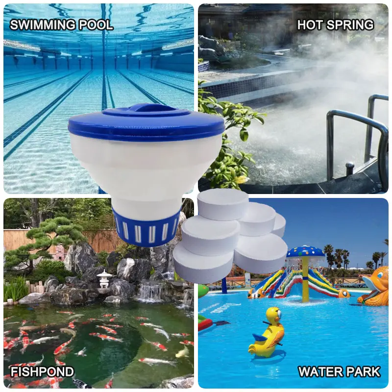 Float Vhemical Swimming Pool Tablets Chemical Floating Chlorine Feeder Dispenser