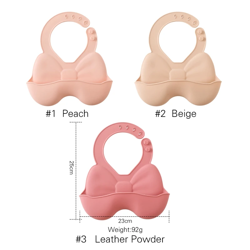 Hot Selling BPA Free Baby Bib Multicolor Solid Silica Gel Food Grade Bib for 0-12 Months for Feeding