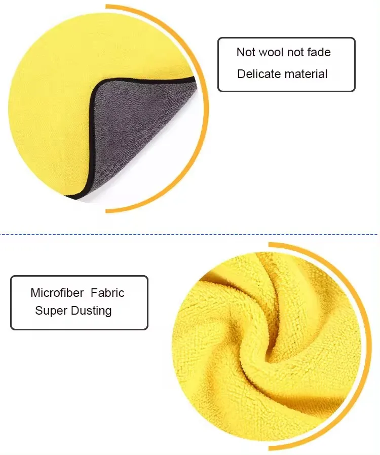 Factory direct sales High Quality Double Layer Absorbent Car wash Towel Microfiber Towel Car Cleaning Car wash towel