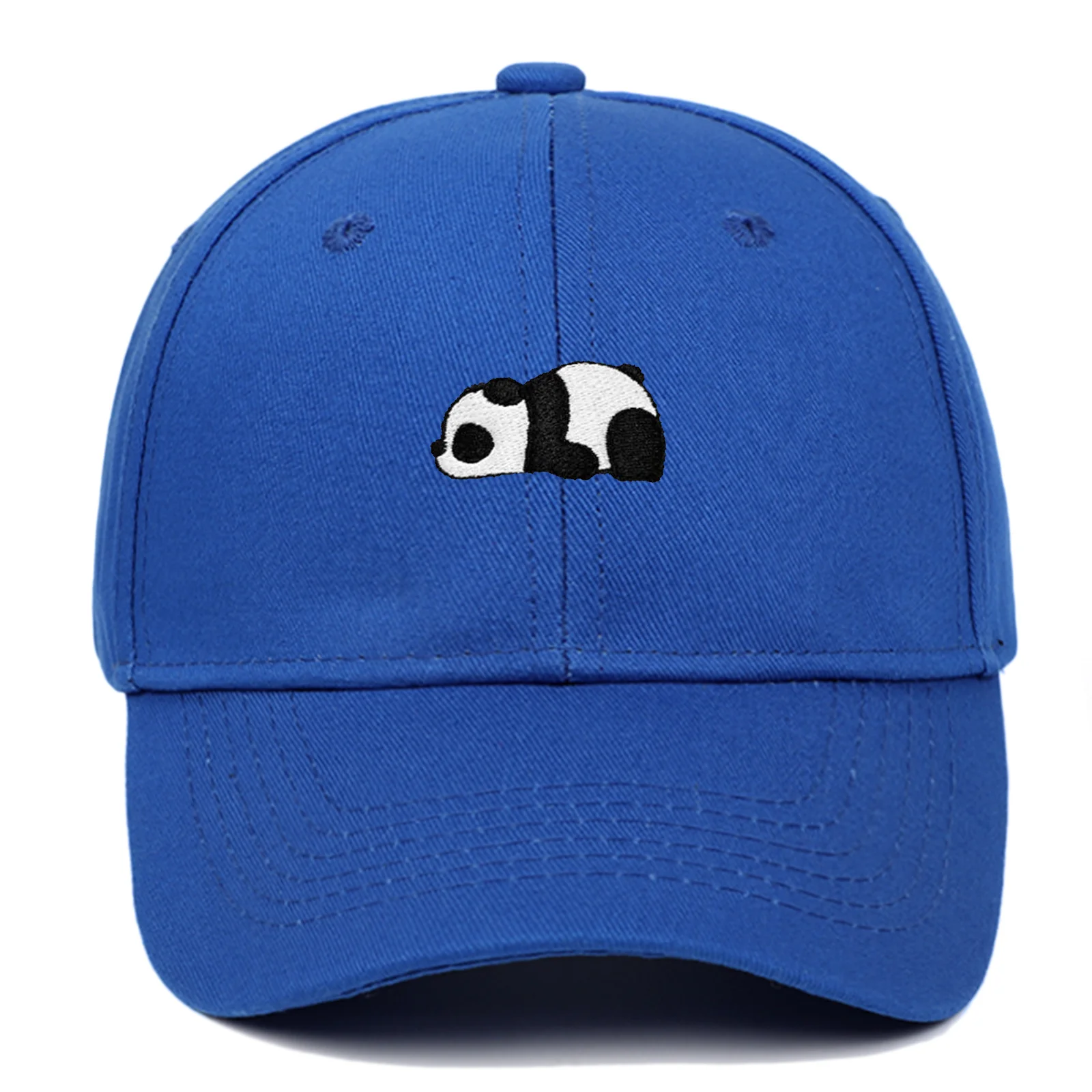 Custom  Flatted Embroidery 3 D Embroidery Printing Panda Logo Cotton Fabric Travelling Outdoor Activity Baseball Cap