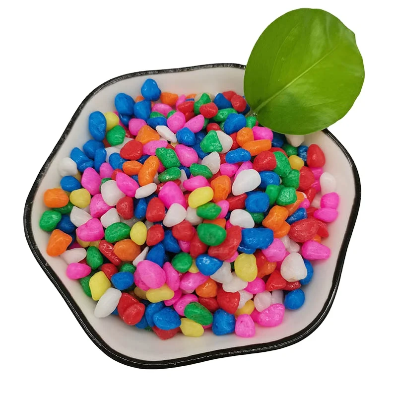 1-3mm 3-5mm polished color gemstone quartz tumbled gravel artificial pebble for aquarium pathways