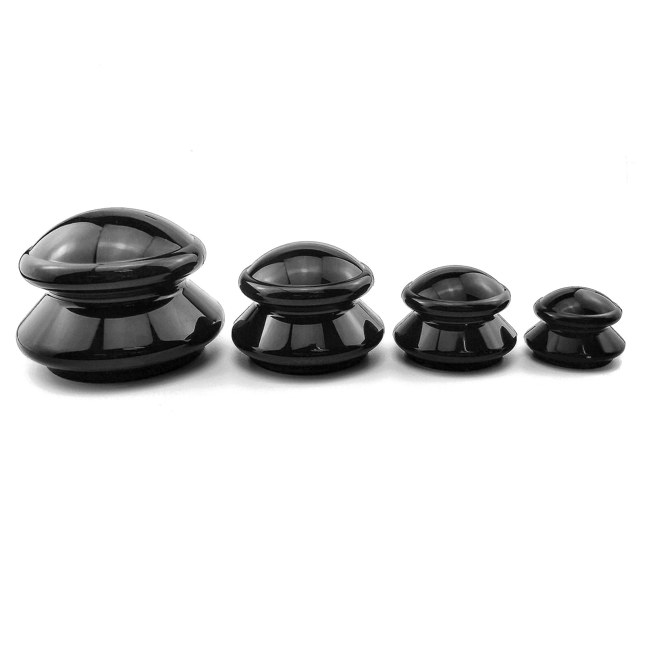 Amazon Hot Selling Black Silicone Massage Cupping Set for Home Use Cellulite Reduction and Cupping Therapy (Set of 4)