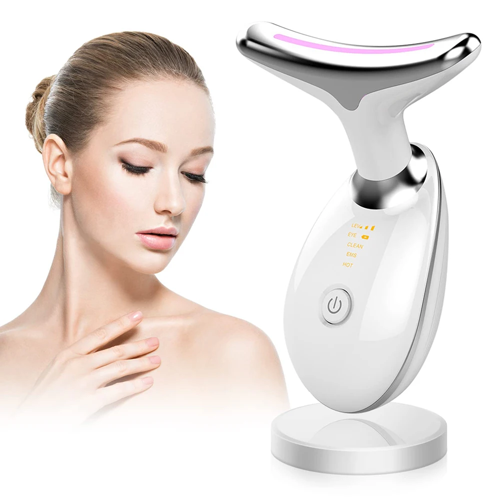 22 Electric Portable Smart Sonic High Frequency Vibration Face & Neck Lifting Massager With Heating (1600479160098)