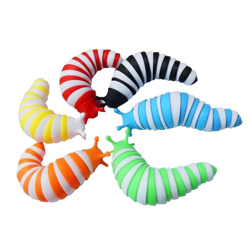 COMEMOIR 2022 Fidget Slug Stress Relief Articulated Sticky Stretch Slug Sensory Toys For Autistic Friendly Articulated Slug Fidg
