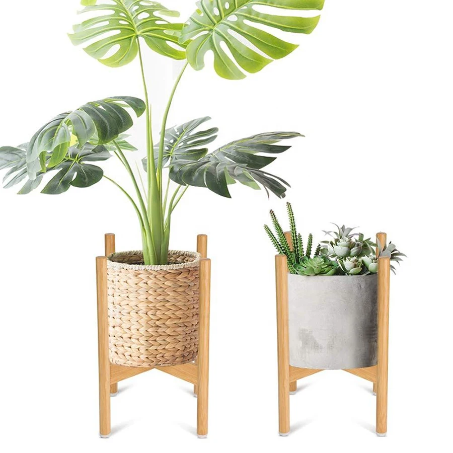 
Flower Pot Holder Stand Outdoor Planter Potted Bamboo Plant Rack 