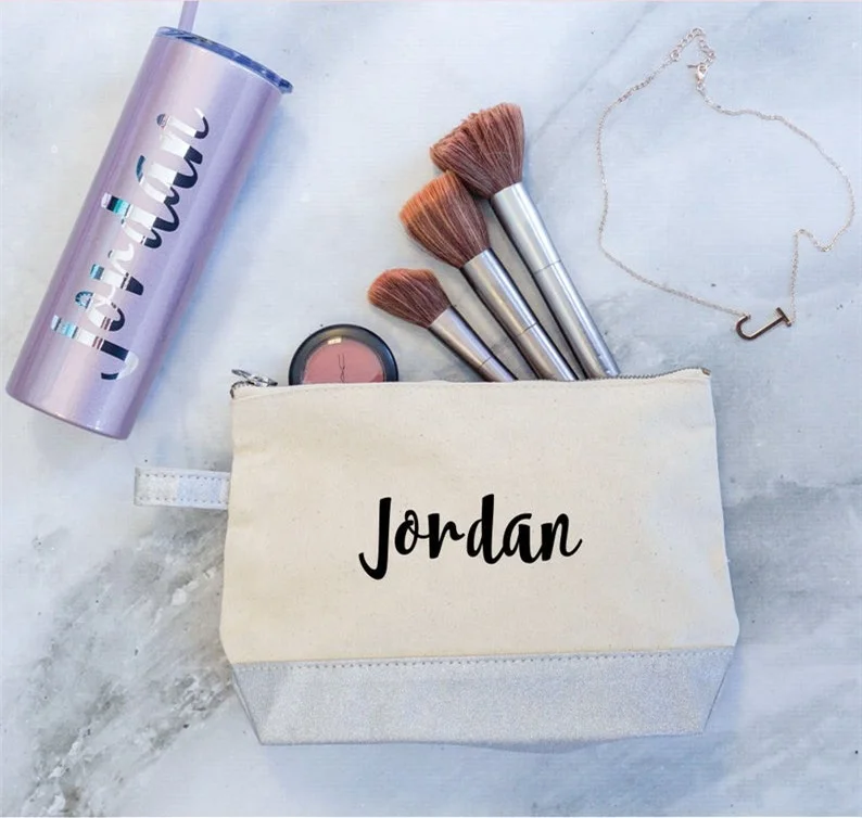 Профессиональная косметичка Monogrammed Beauty сумка для подружки невесты холщовая подарок