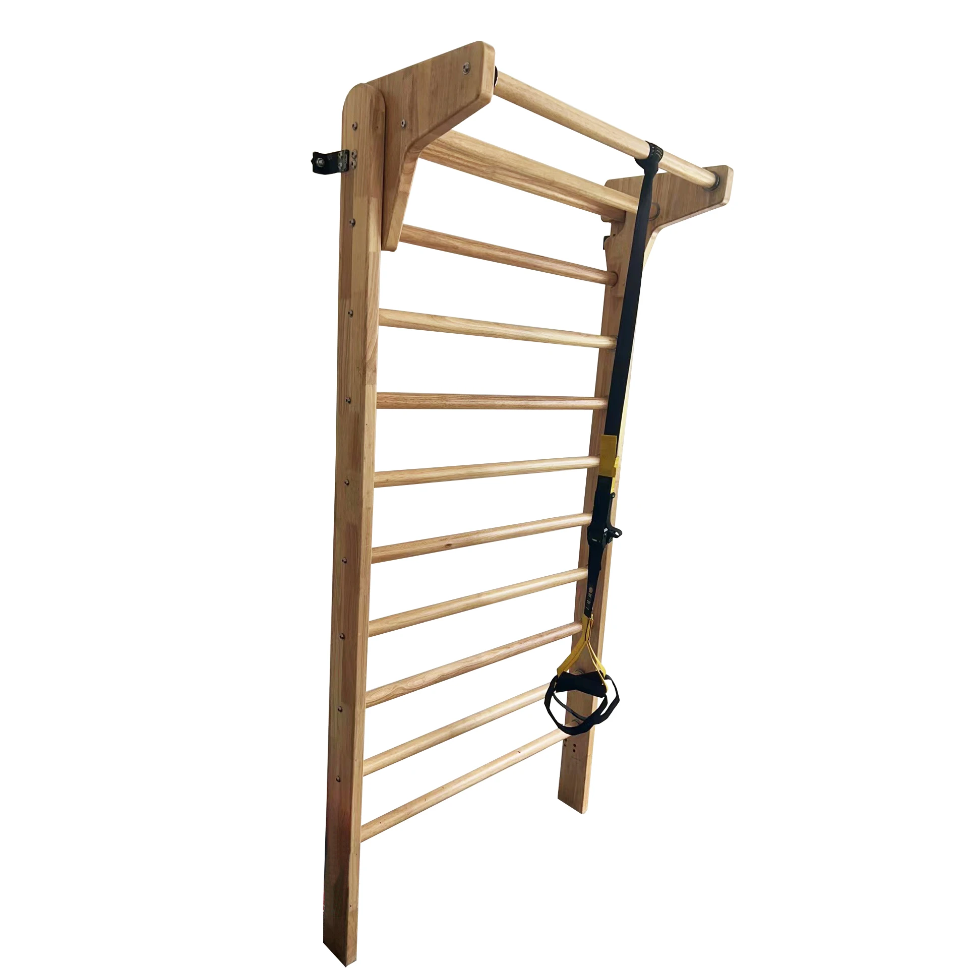 Wooden Fitness Gym Pull Up Ladder Wood Stall Bar Suspension Trainer Physical Gymnastics Ladder Solid Pine Swedish Ladder