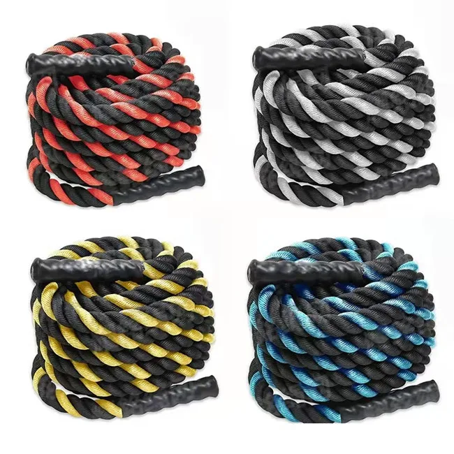 100% Poly Dacron Heavy Battle Rope for Strength Training, Cardio Workout, Fitness Exercise Rope