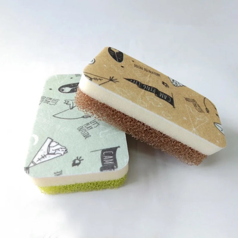 
Printed Non-woven Kitchen Cleaning Loofah Sponge 