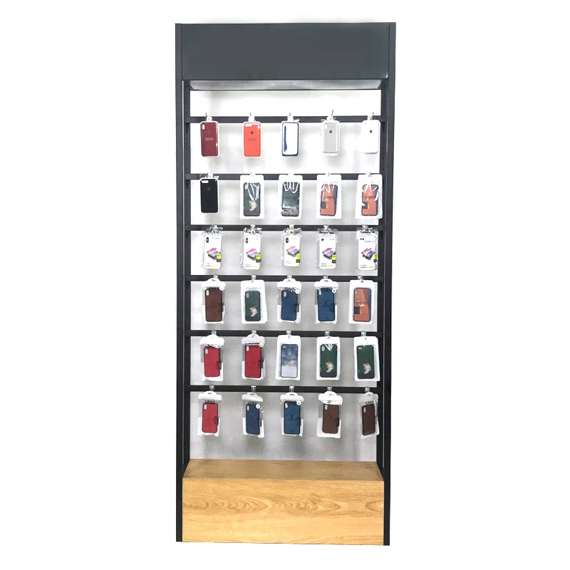 Promotion cell phone accessories Pegboard Display Rack with Hooks Wall Phone Case Display Stand