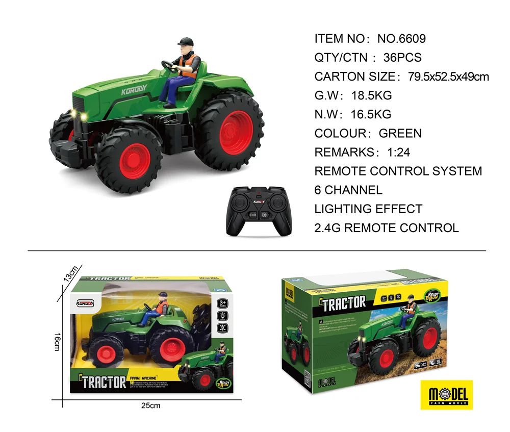 Great Price Mini Remote Control Rc Farm Model Truck High Performance Red Cheap Toy Farm Tractor For Children