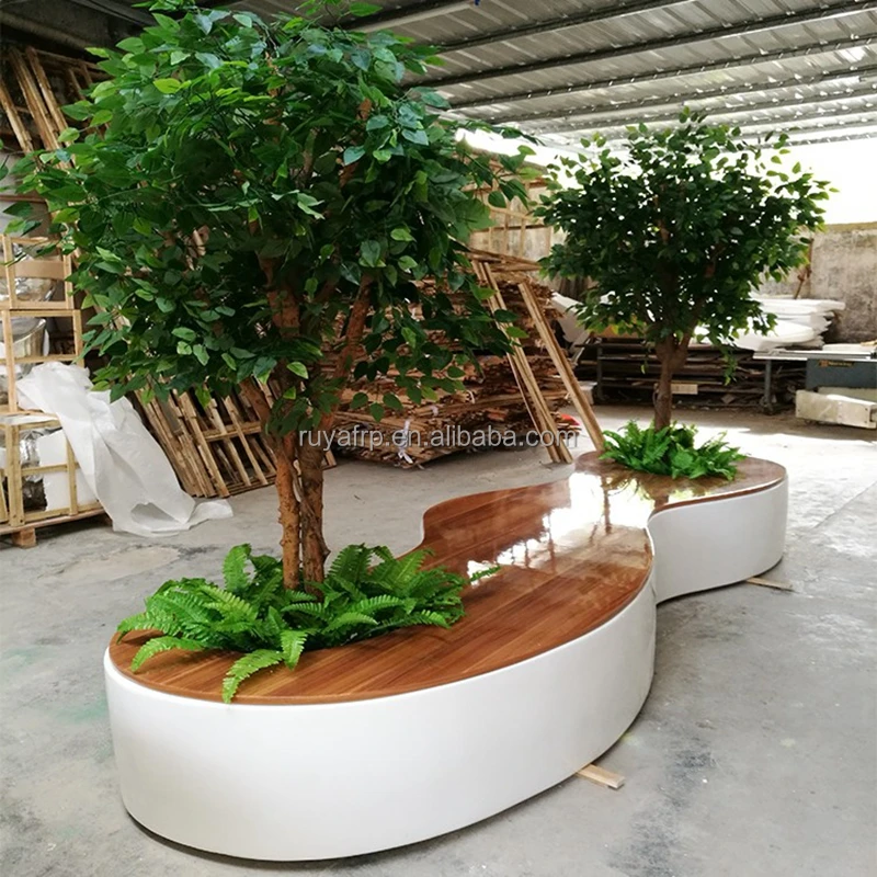 Деревянная уличная мебель из массива дерева садовая скамья для парка 3 размера горшки горшков внутреннего дворика спортзала общественного отдыха