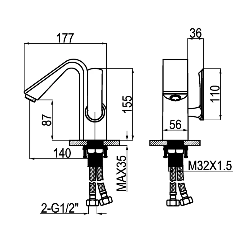 Empolo luxury bathroom copper faucet	hotel high basin Mixer brass health tap brush rose gold single handle water tap