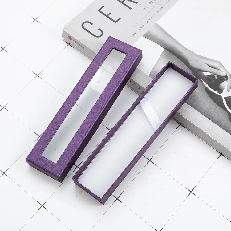 JH Cheap Promotional Cardboard Window Gift Box Hard Paper Pen Gift Box With Lids