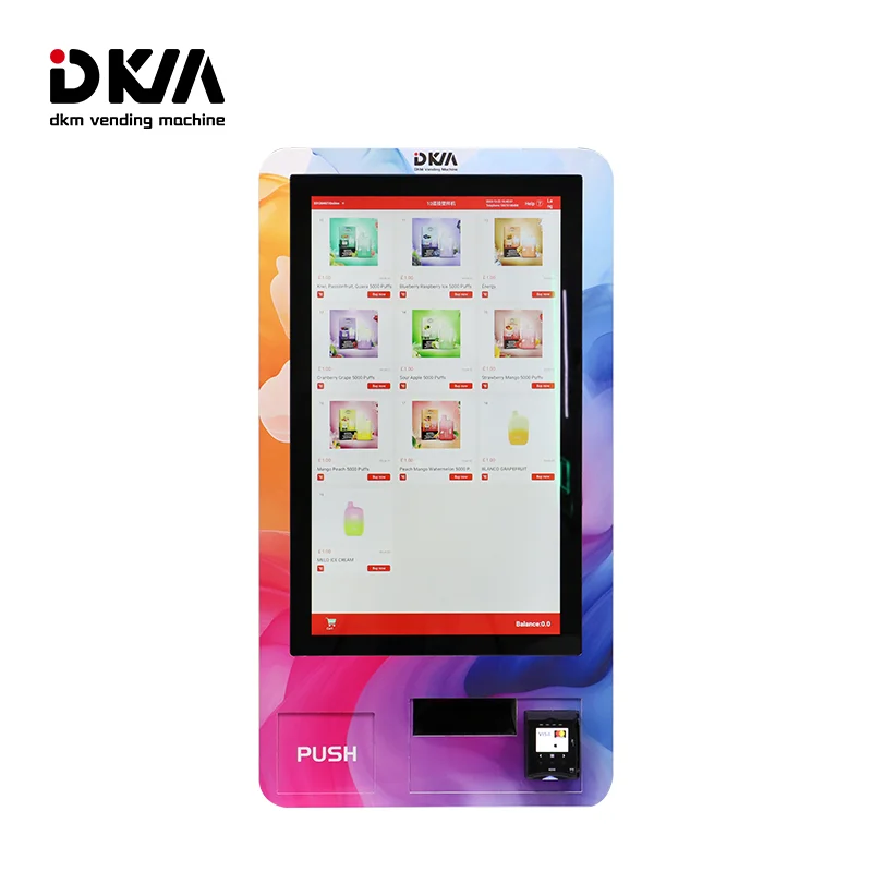 DKM wall mounted touch screen id scanner cigarette tobacco cbd age control verify vending machine with age verification