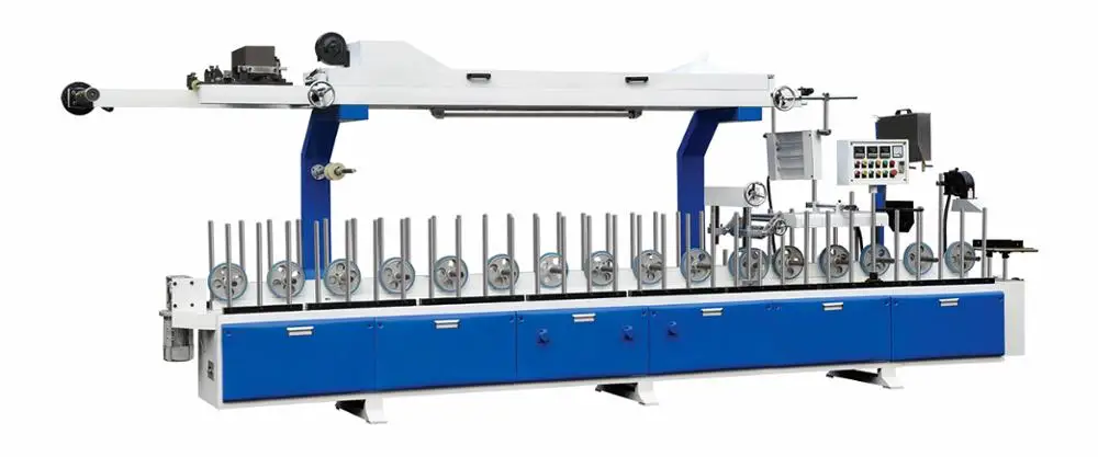 Excellent PUR  hot melt glue profile wrapping machine with fast changing rollers 05