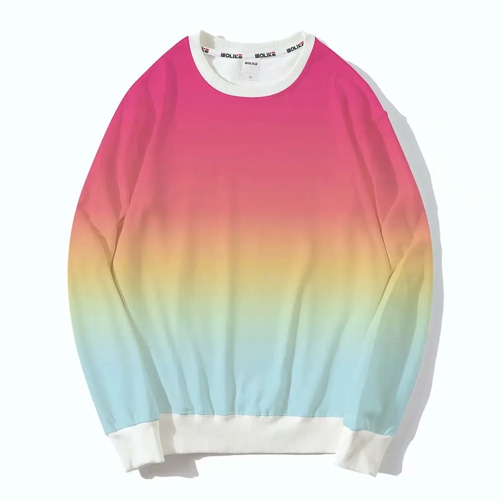 
New style beautiful acrylic blend jumper knit men sweater dip dye set Gradient sweater 
