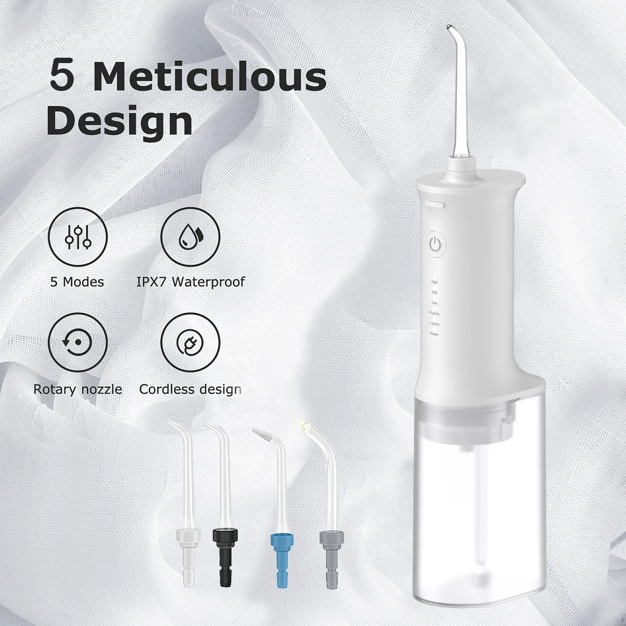 230ml Type C Portable Cordless Piemens Oral Irrigator Water Flosser Dental Teeth Flosser