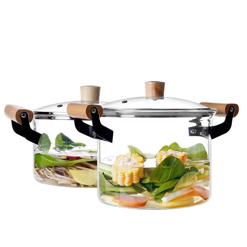 2.5L &4L Newest Glass Pot for household High borosilicate Glass Cooking Pot with Glass Lid Customized Size