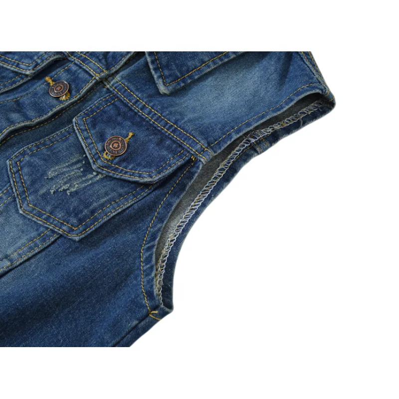Wholesale New Denim Jacket for Women Plus Size Short Custom Fashionable Puffer Sleeveless Jacket Womens