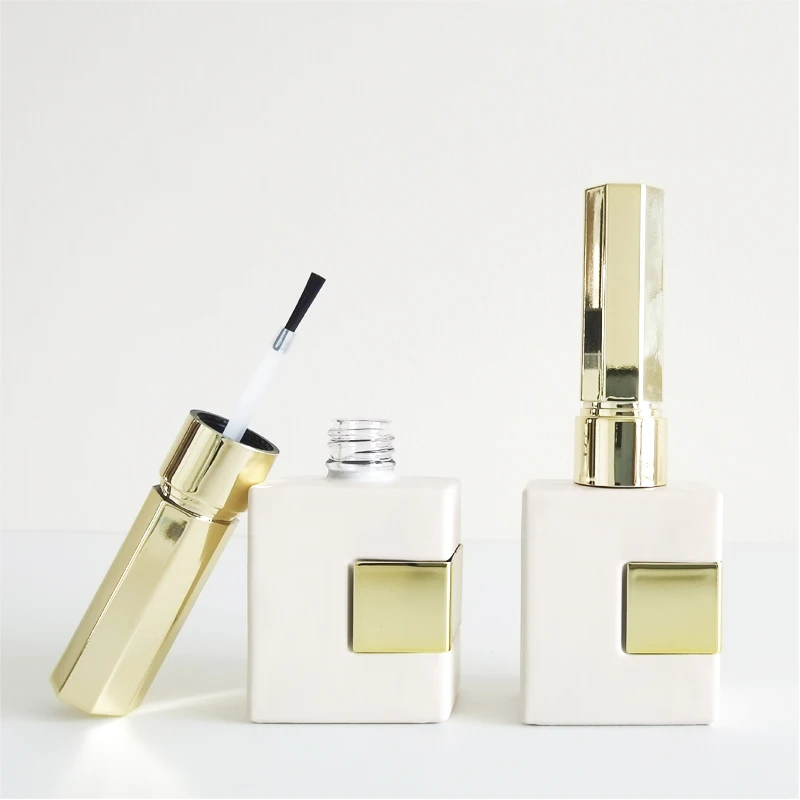 15ml polish bottle nail gel lacquer packaging bottles gold matt empty silver