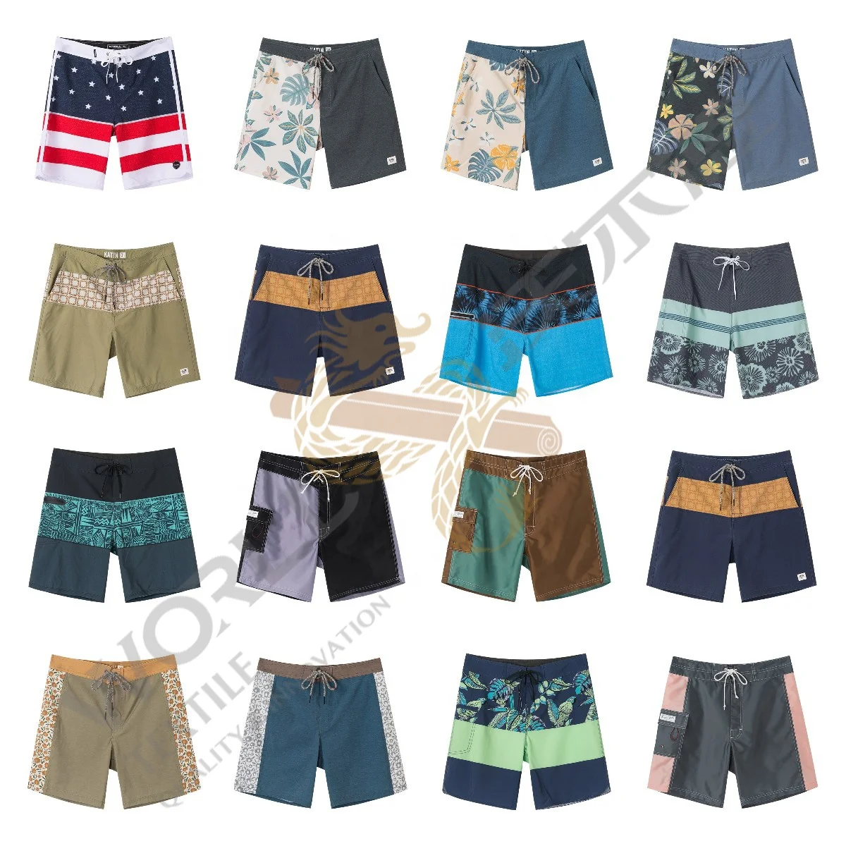 Design your own logo  swim trunks wholesale custom mens beach shorts 4 way stretch board shorts