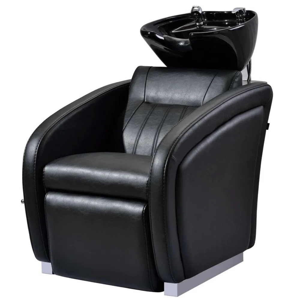 2023 New Model Luxury Design Gold Leather Beauty Salon Bed Furniture Shampoo Chair Shampoo Bed