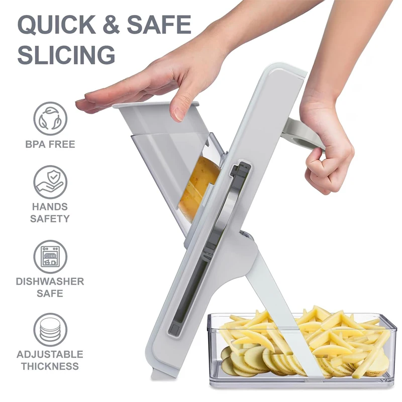 Kitchen Tools Mandolines Slicer Fruit Manual Vegetable Slicer French Fry Cutter Multifunctional Vegetable Chopper with Container