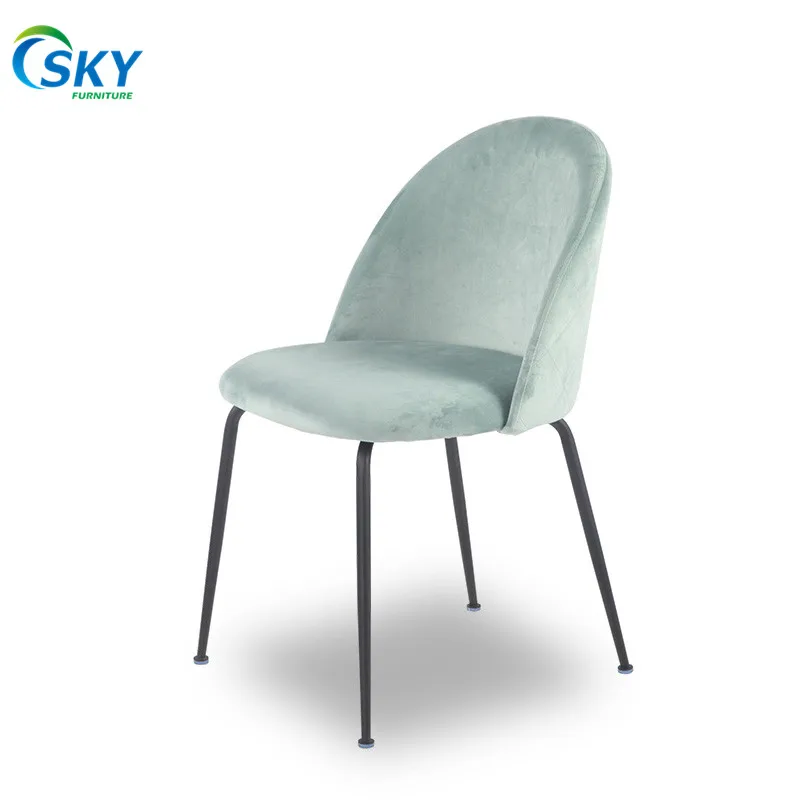 SKY Dining Room Furniture Nordic Restaurant Modern Upholstery Arm Fabric Velvet Dining Chairs