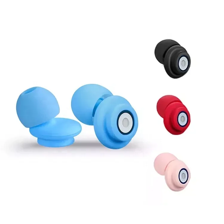 Custom LOGO Noise Reduction Ear plugs Sleep Filters High Fidelity Soundproof Swimming Silicone EarPlugs