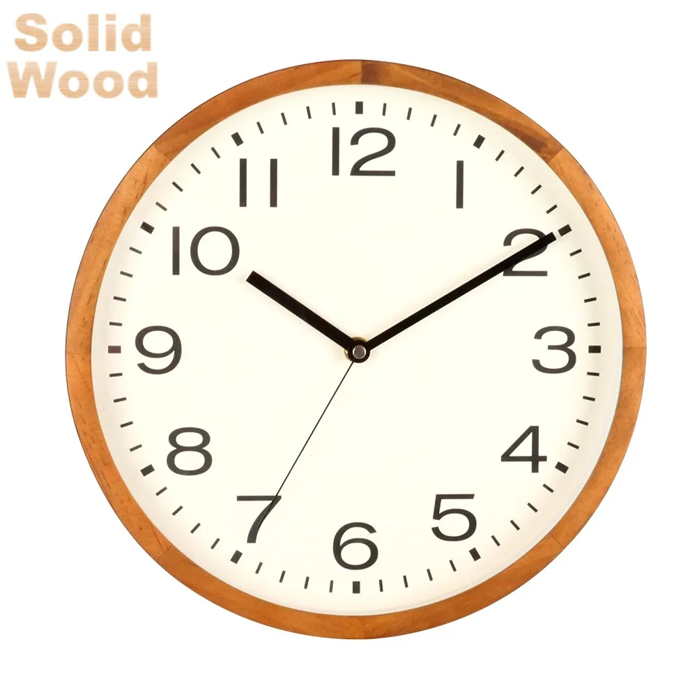 Modern home wall decoration wooden made frame silent quartz wall clock