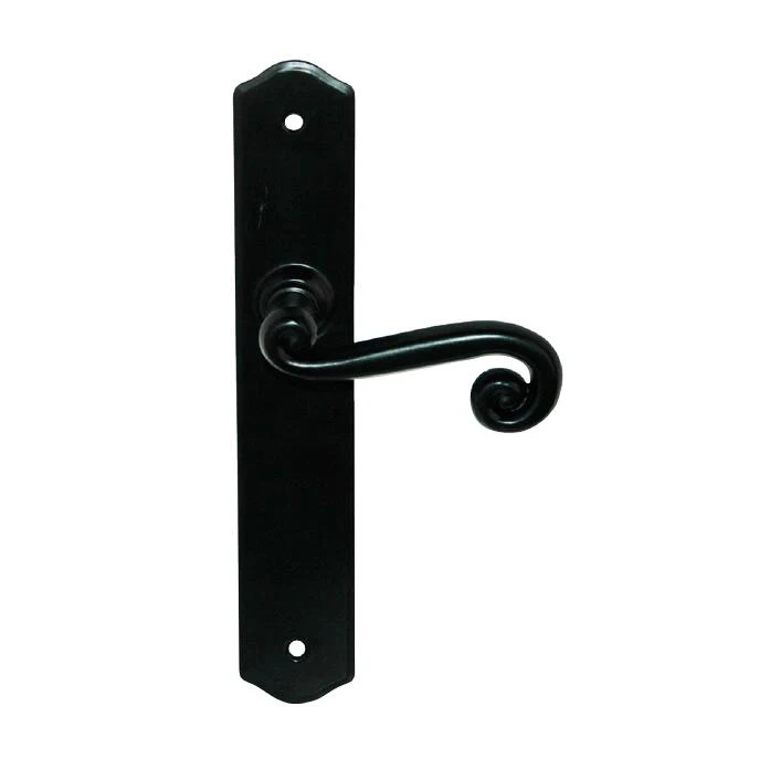 Decorative aluminium door handle set on plate, door handle antique