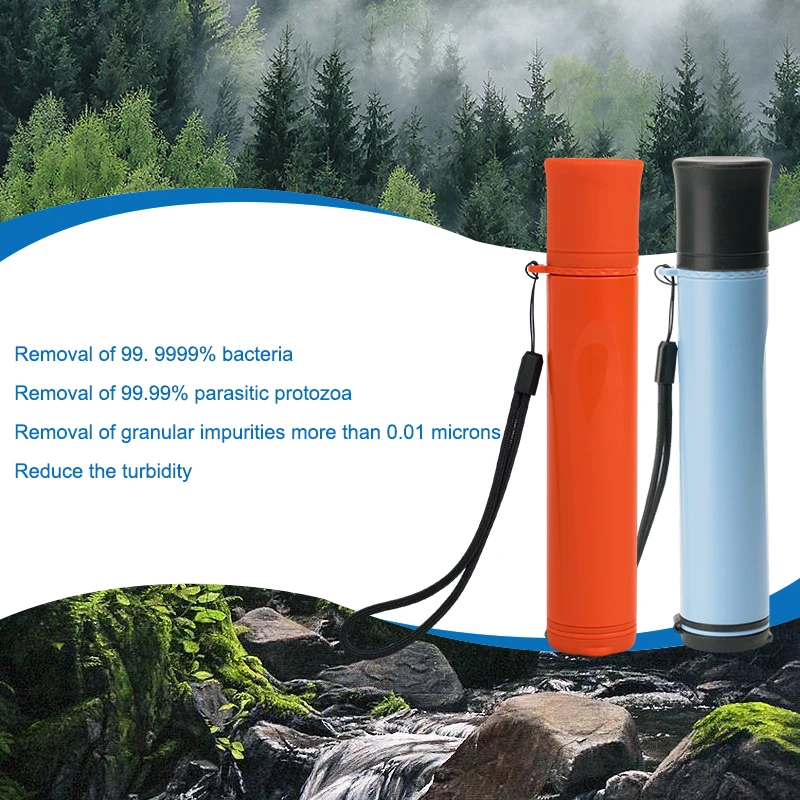 Wholesale OEM ODM Factory survival gear outdoor water filter straw Filter Water Straw Outdoor Popular Water Filter Straw