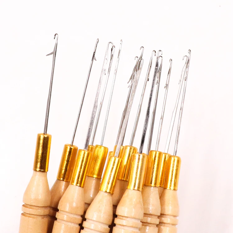 Factory Supply Hair Extension Tools Kit New Style Wooden Handle Crochet Pliers Silicone Beads For The Salon Hot Sale