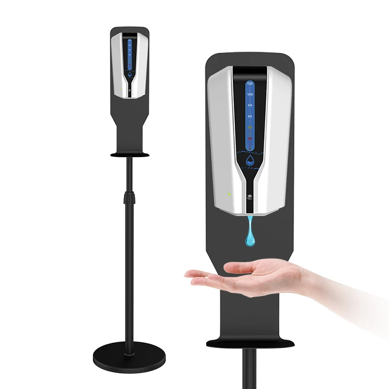 LUXINT touchless Easy Install retractable bracket metal floor stand with drip plate for soap dispenser