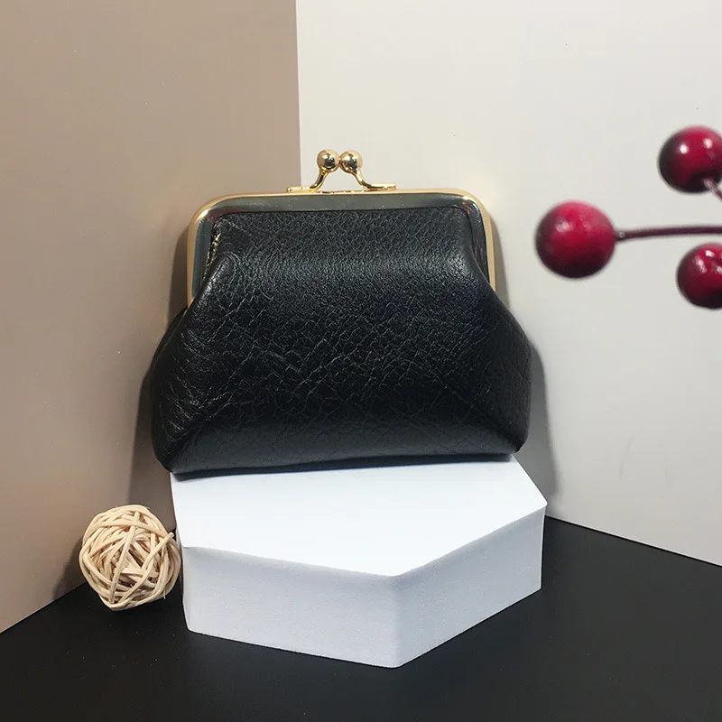 Retro Creative Mini Storage Vintage Clip Coin Bag Custom Small Purse Ladies